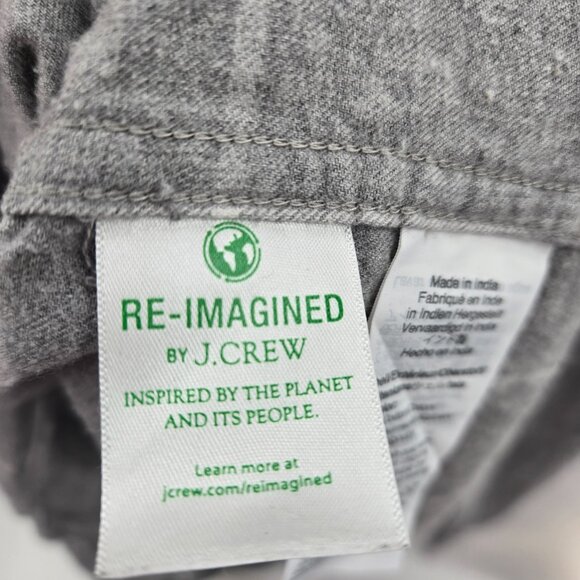 Brushed Twill Gray White J. Crew 100% Cotton Button Down Shirt Size Medium - Picture 10 of 12